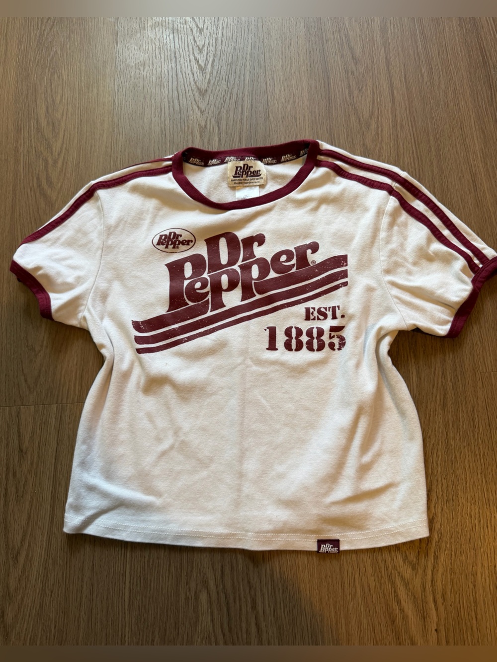 Vintage-Style White & Maroon Dr. Pepper T shirt